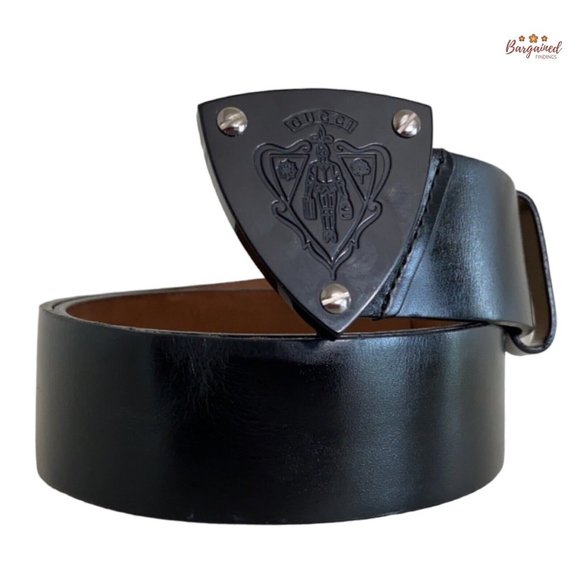 Authentic Gucci Black Calfskin Leather Black Hysteria Buckle Belt Size 80/32 - Picture 1 of 13